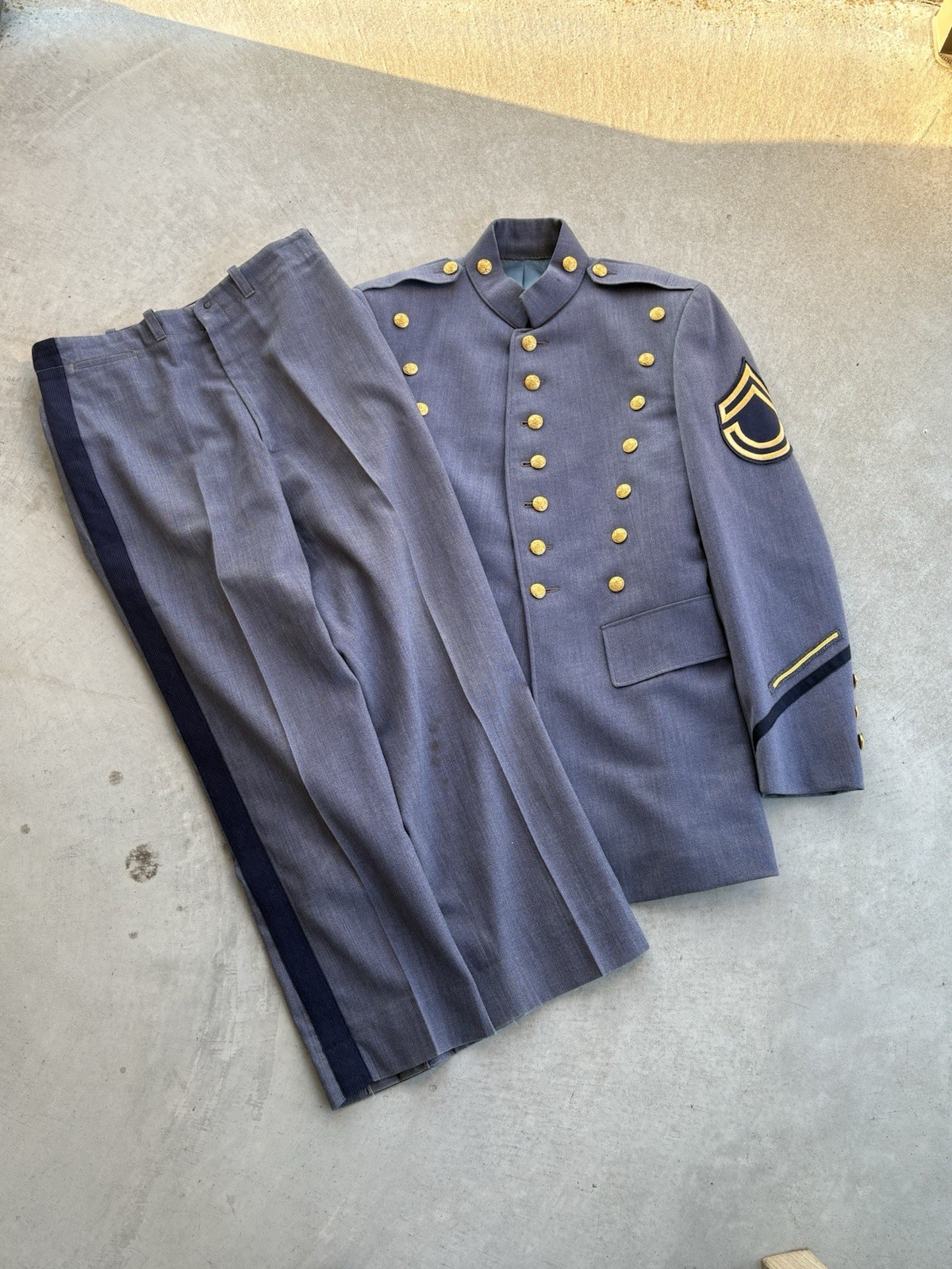 Vintage military cadet Uniform Jacket And Pants