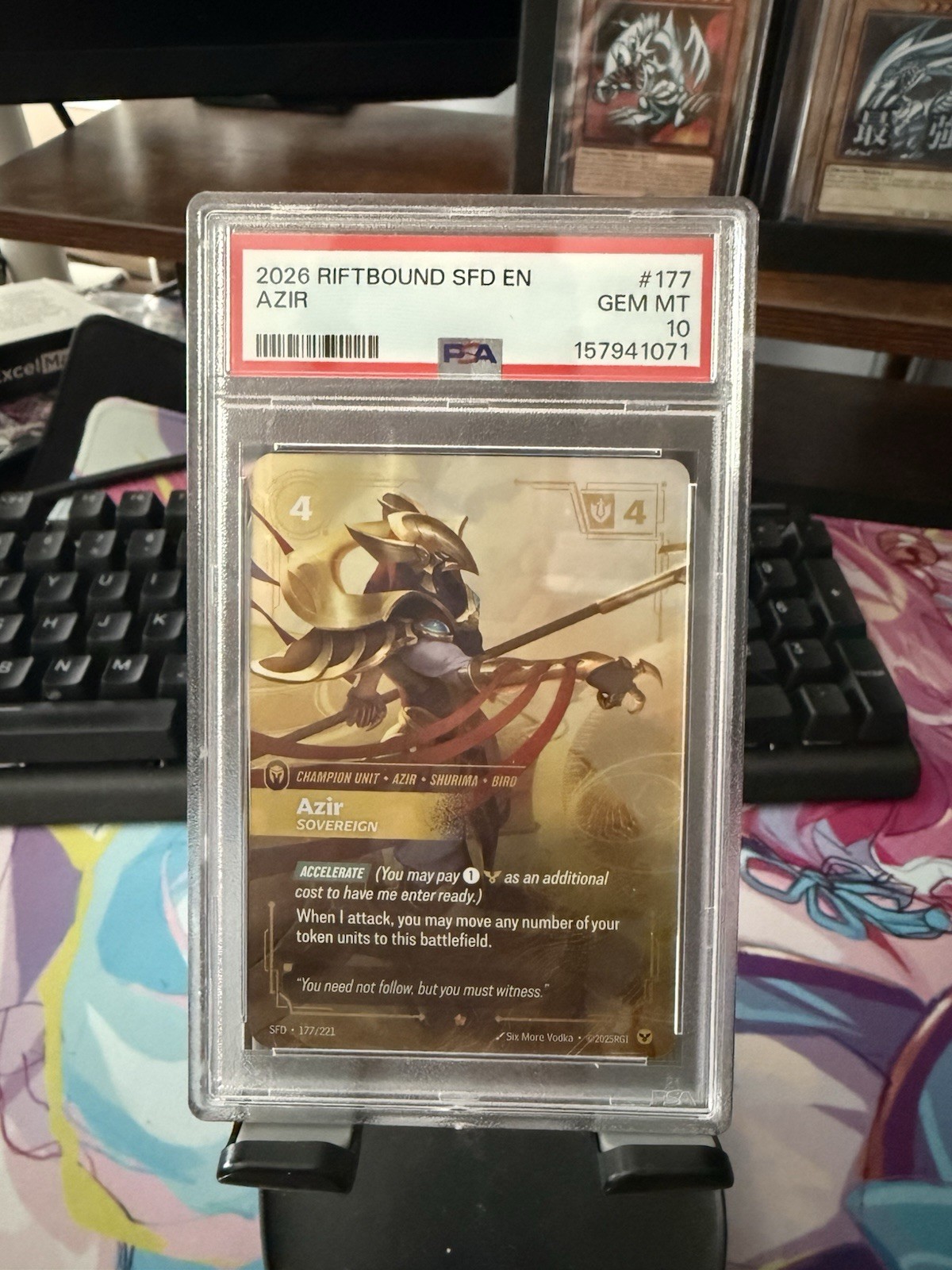 Riot Games Azir Sovereign #177 2026 Riftbound EN PSA 10 League of Legends POP 7 Riot Games Azir Sovereign #177 2026 Riftbound EN PSA 10 League of Legends POP 7