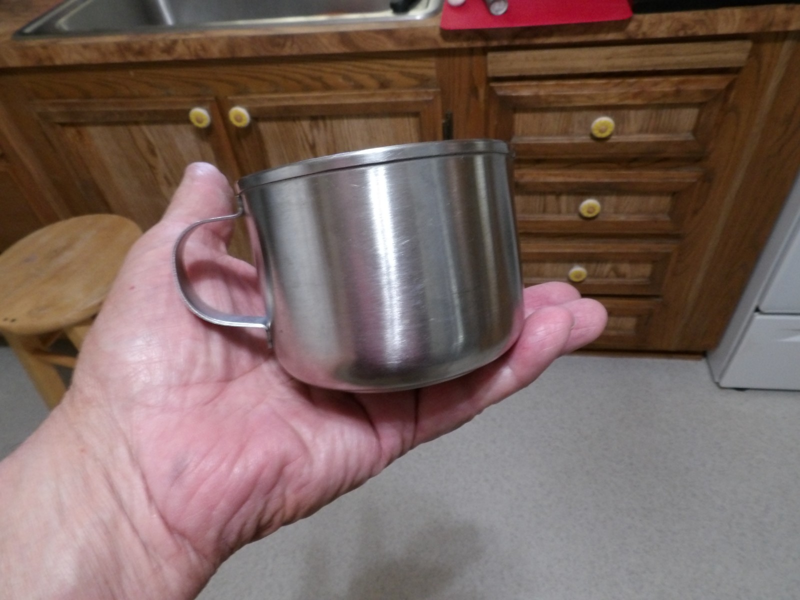 VINTAGE CARROLLTON MFG. COMPANY 1943 USMC STAINLESS STEEL CUP W/ POUR SPOUT
