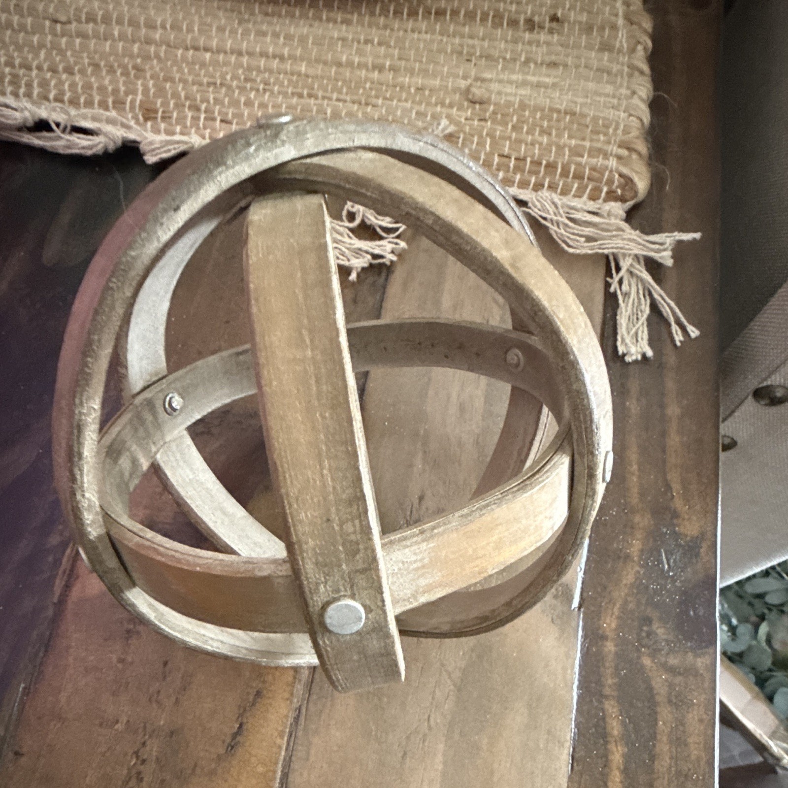 Vintage Wooden & Metal Pulley Wheel Block Collectible Hardware