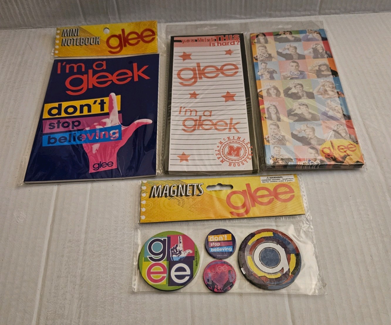 Glee Tv Memorabilia Dead Stock Notepads Magnets Mini Notebooks Set Of 4 New