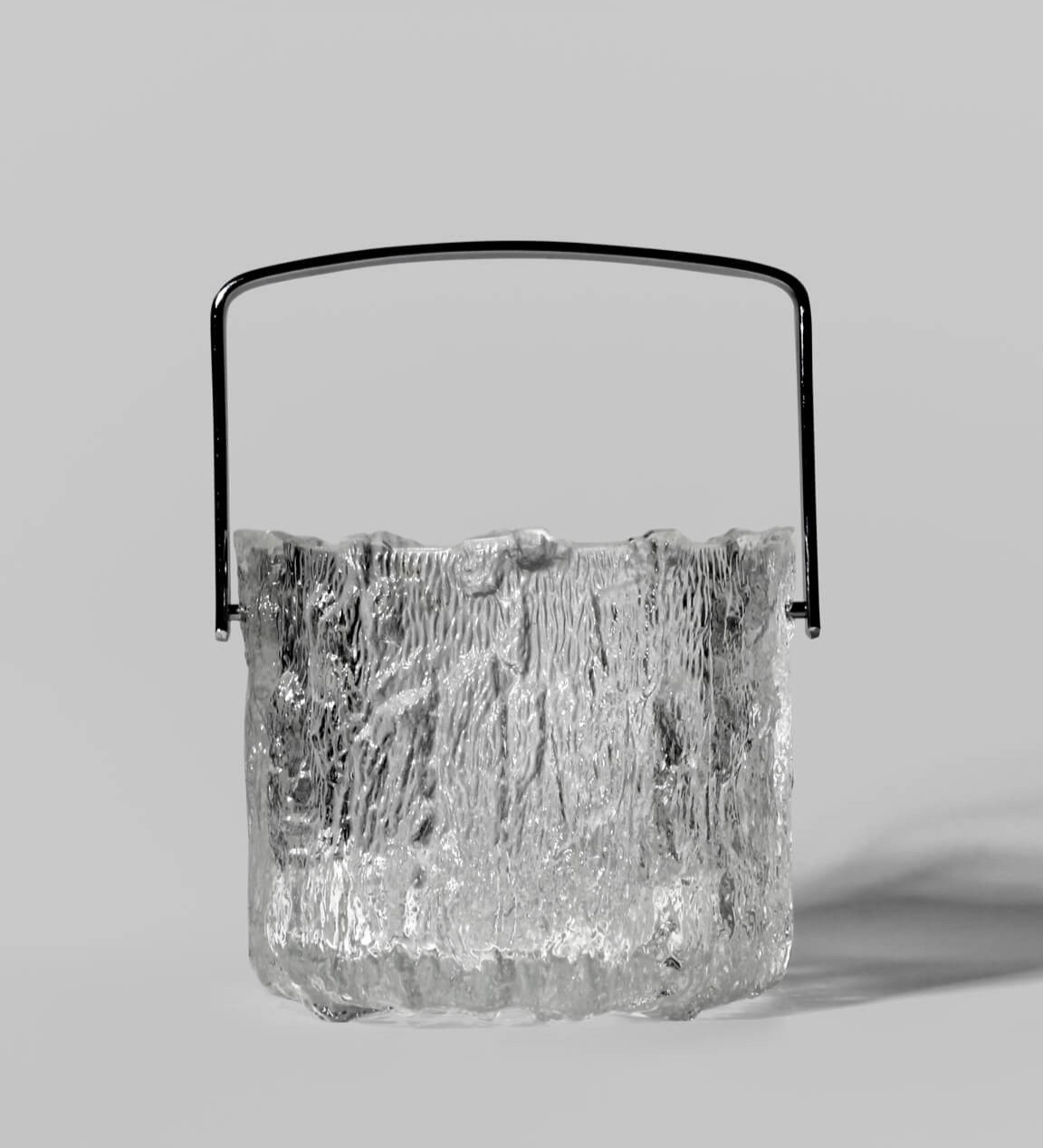 Tapio Wirkkala Textured Ice Glass Bucket, For Iittala, 1970s