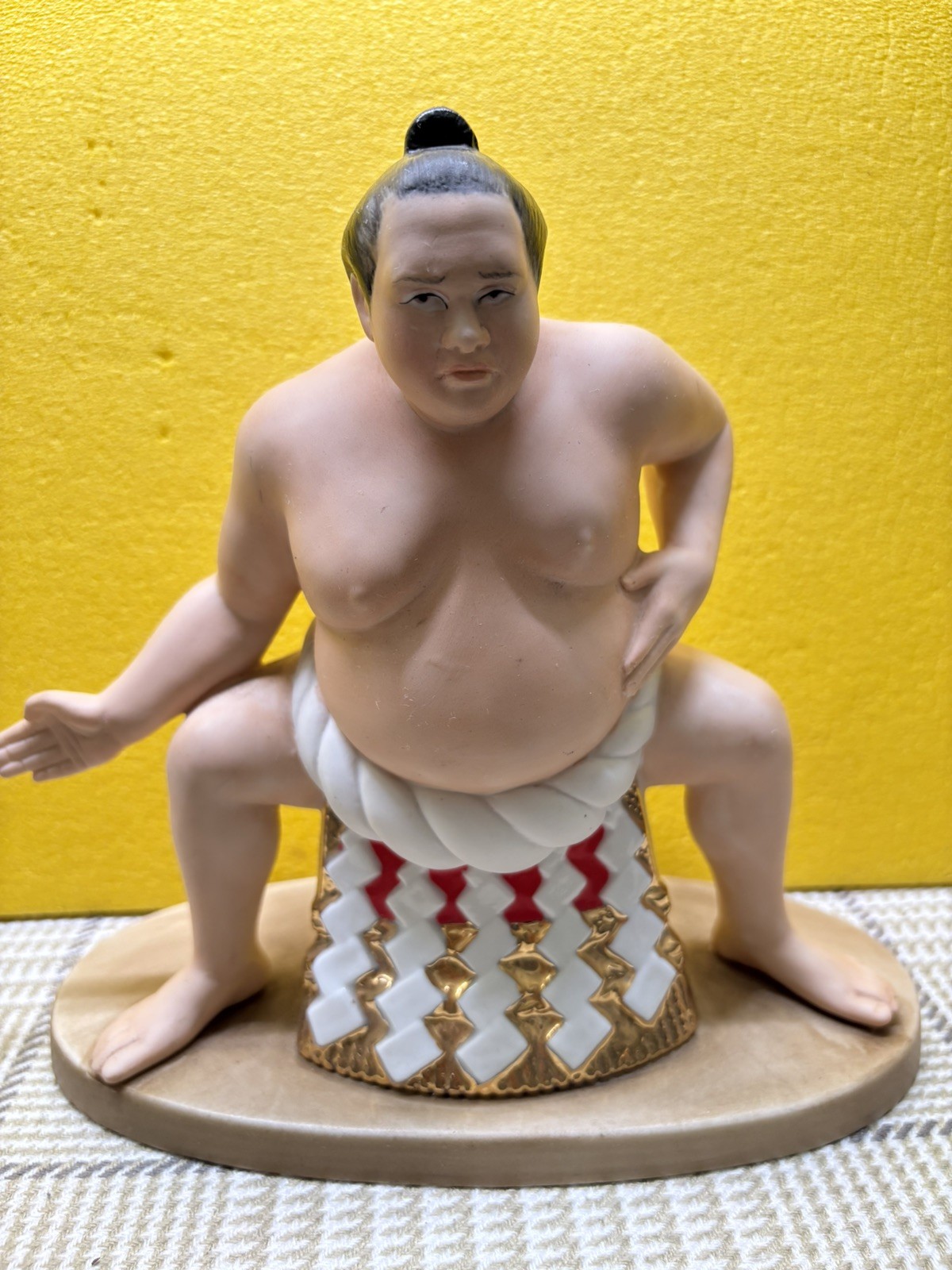 Japanese TKN SUMO WRESTLER  Figurine Rare Collectible Porcelain Vintage 
