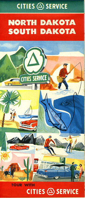 1957 North & South Dakota Road Map from Cities Service 1957 North & South Dakota Road Map from Cities Service