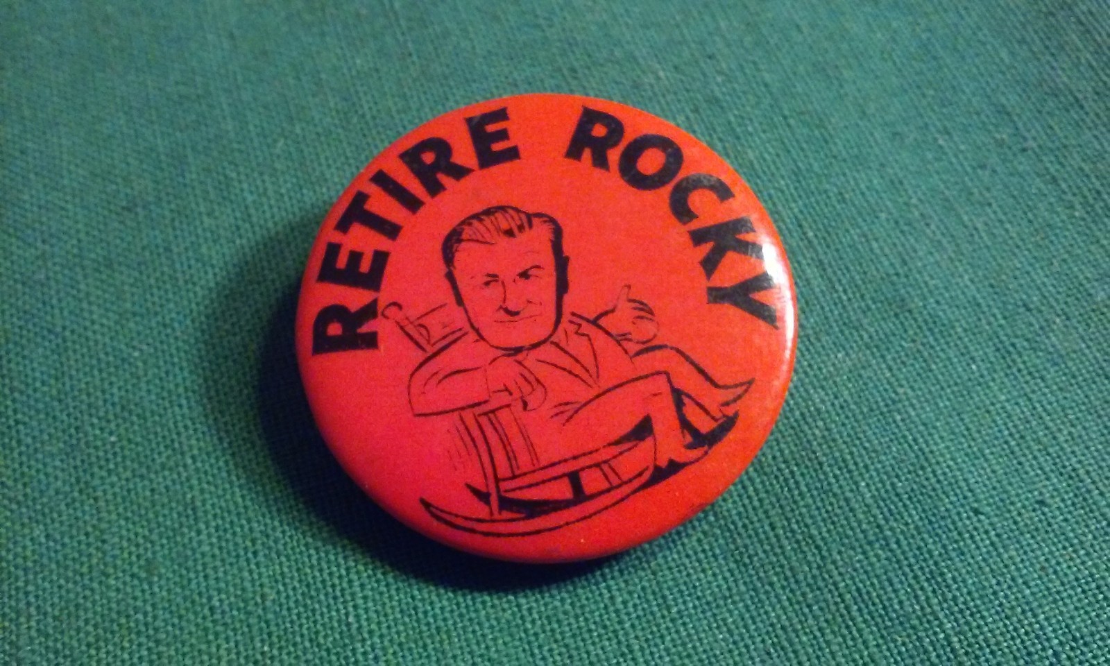 Vintage Unusual Anti Nelson Rockefeller Pinback Button Pin 1.5\