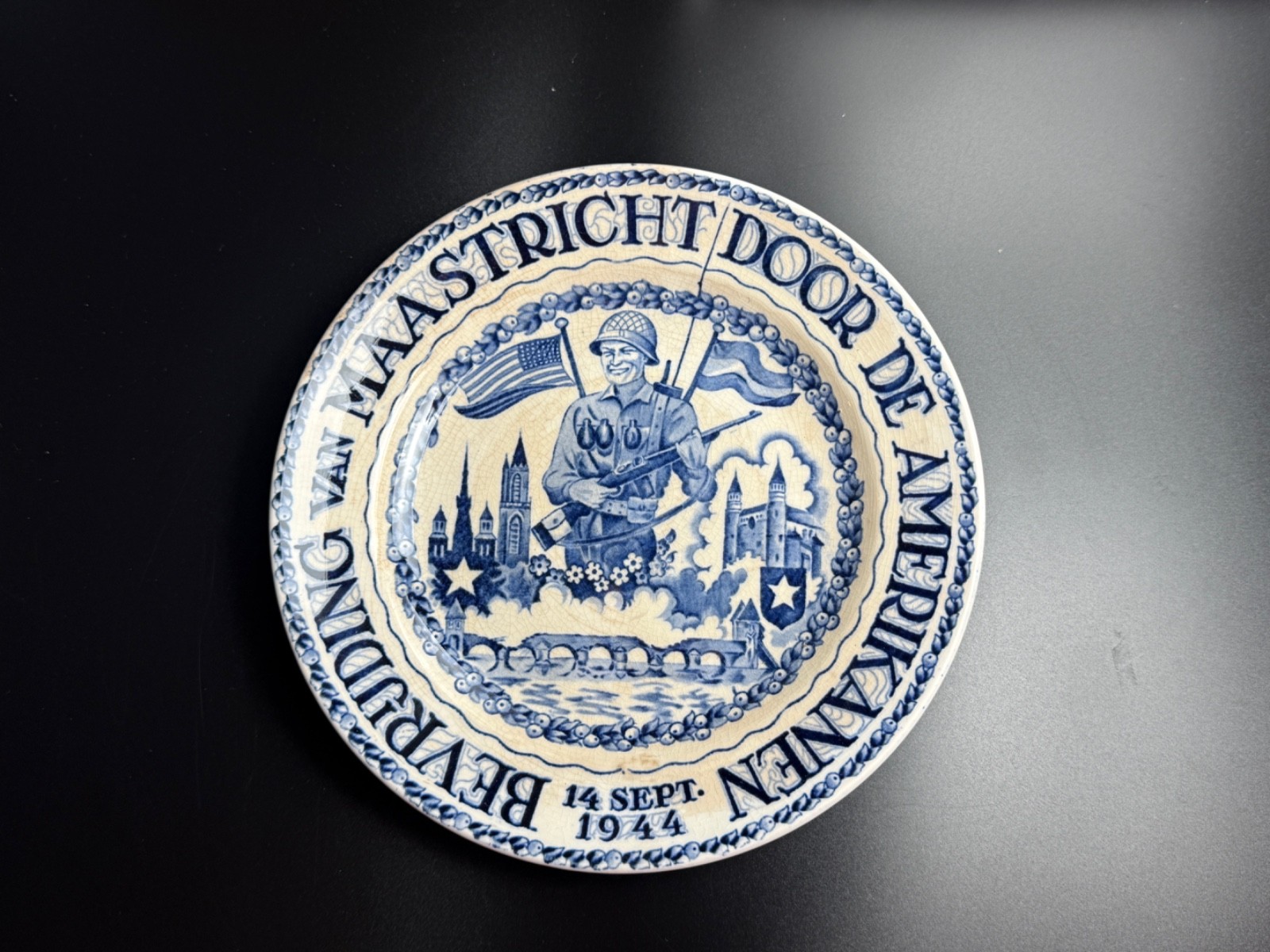Maastricht Liberation Plate 1944 Petrus Regout WWII Commemorative