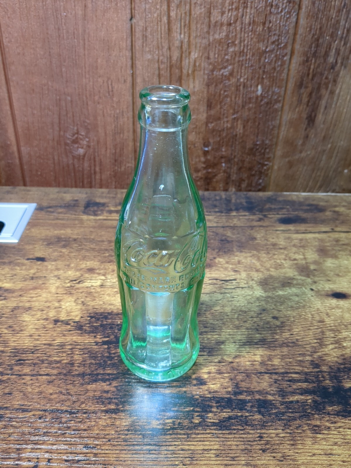 Vintage Green Glass 6 Oz Coca Cola Bottle Columbus Ohio Pat  App For C Sides