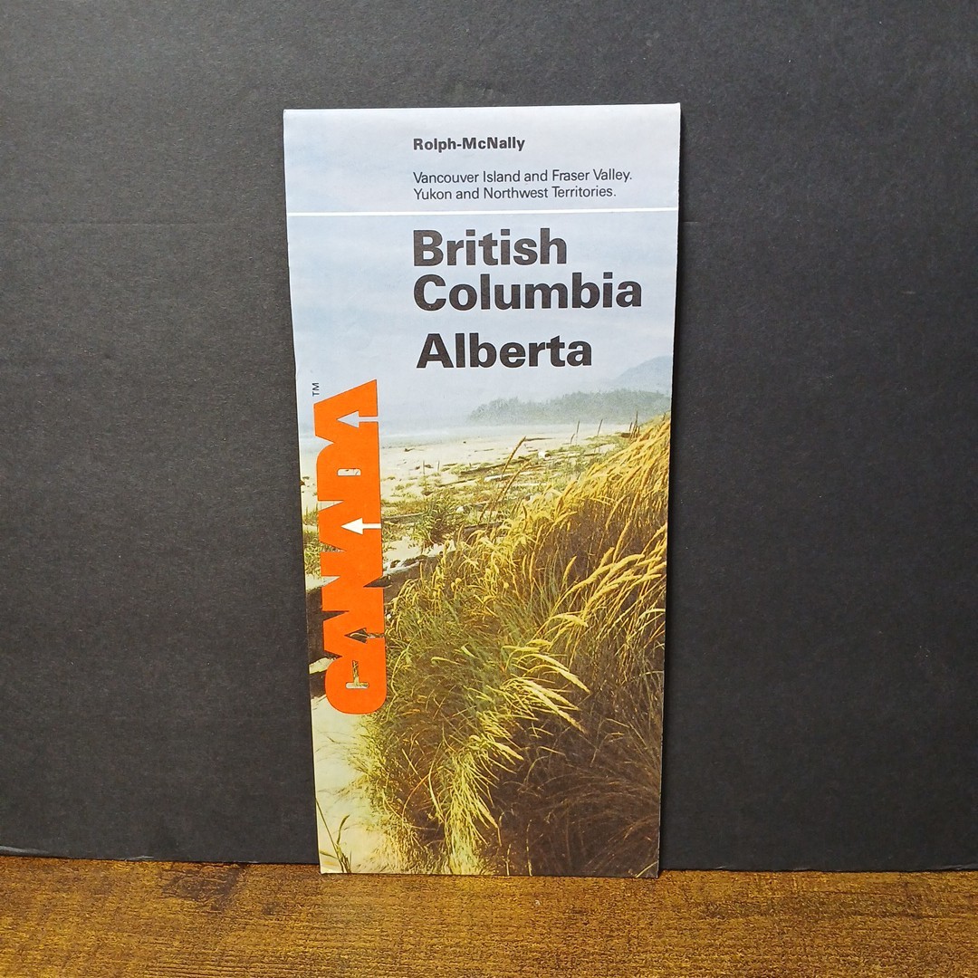 Vintage 1980s Rand McNally Map, British Columbia - Alberta Canada 