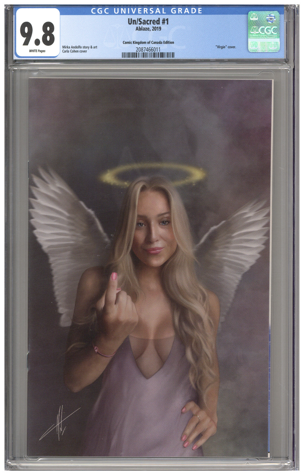 Un/Sacred Unsacred #1 CGC 9.8 CK Canada Carla Cohen Virgin Variant Cover Ablaze