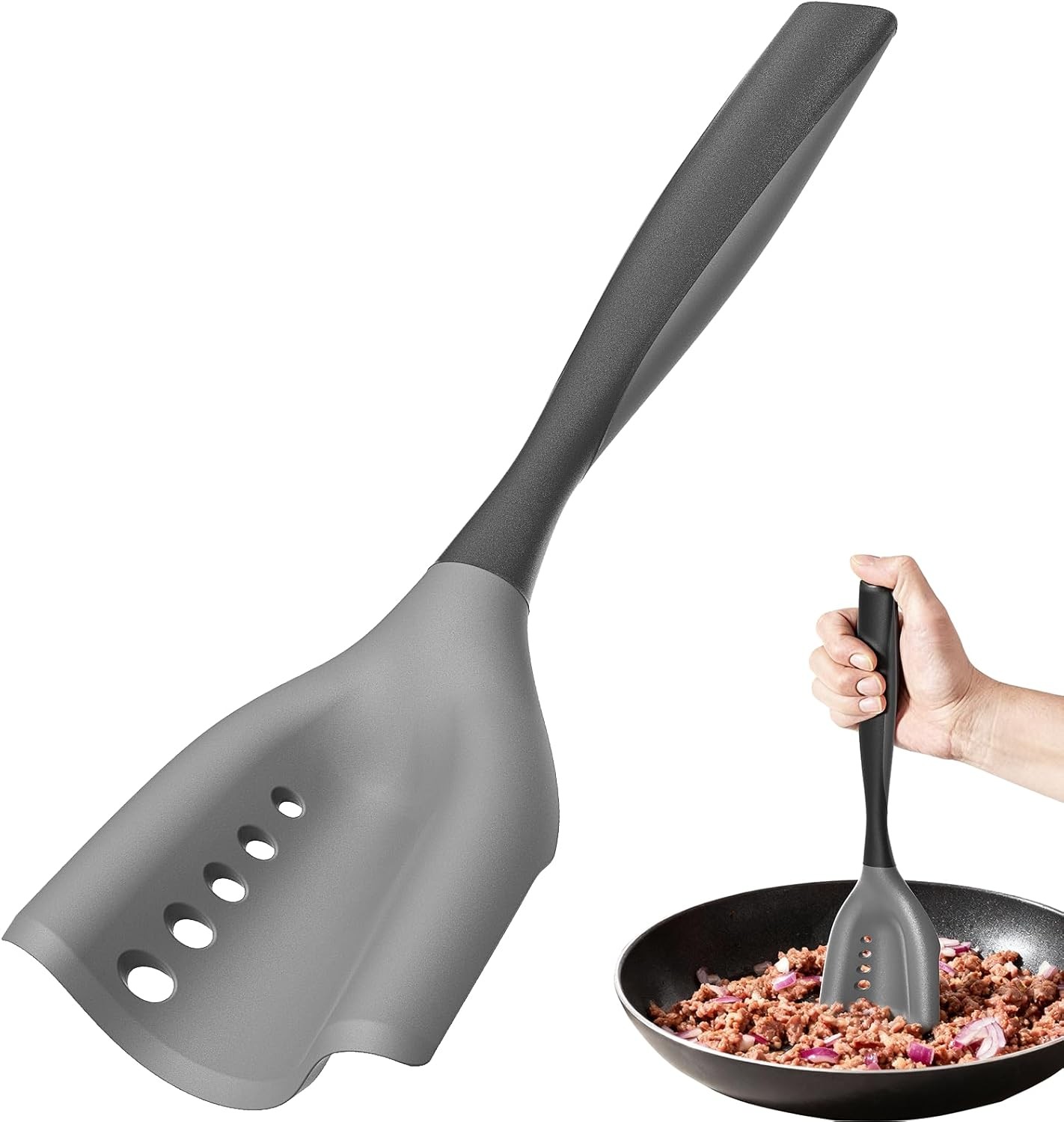 Mincing Spatula Meat Chopper Hamburger Grinder Heat Resistant Black Mincing Spatula Meat Chopper Hamburger Grinder Heat Resistant Black