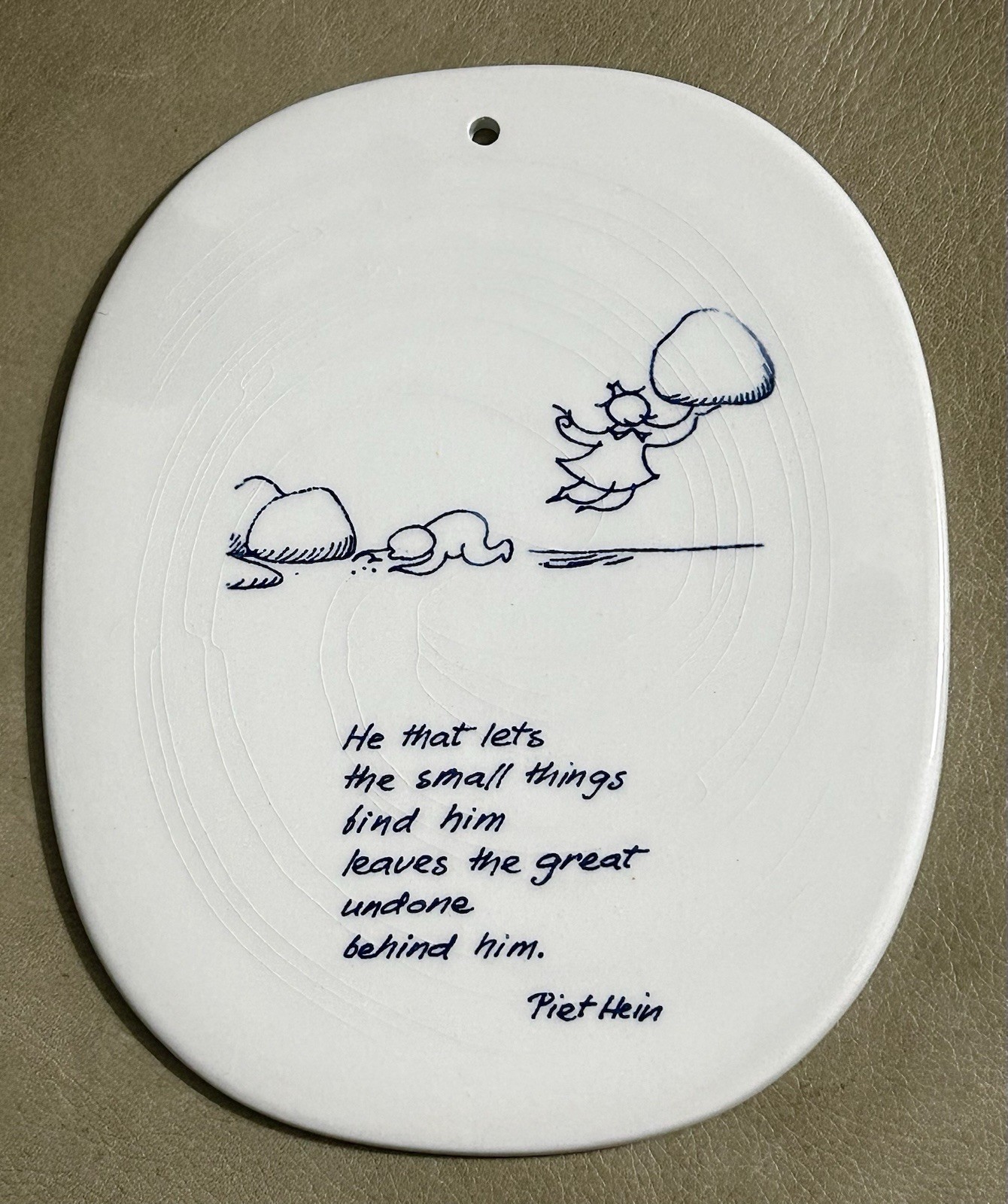 Royal Copenhagen Piet Hein 1954 Porcelain Wall Plaque #22 Denmark 5.5” x 6.5”