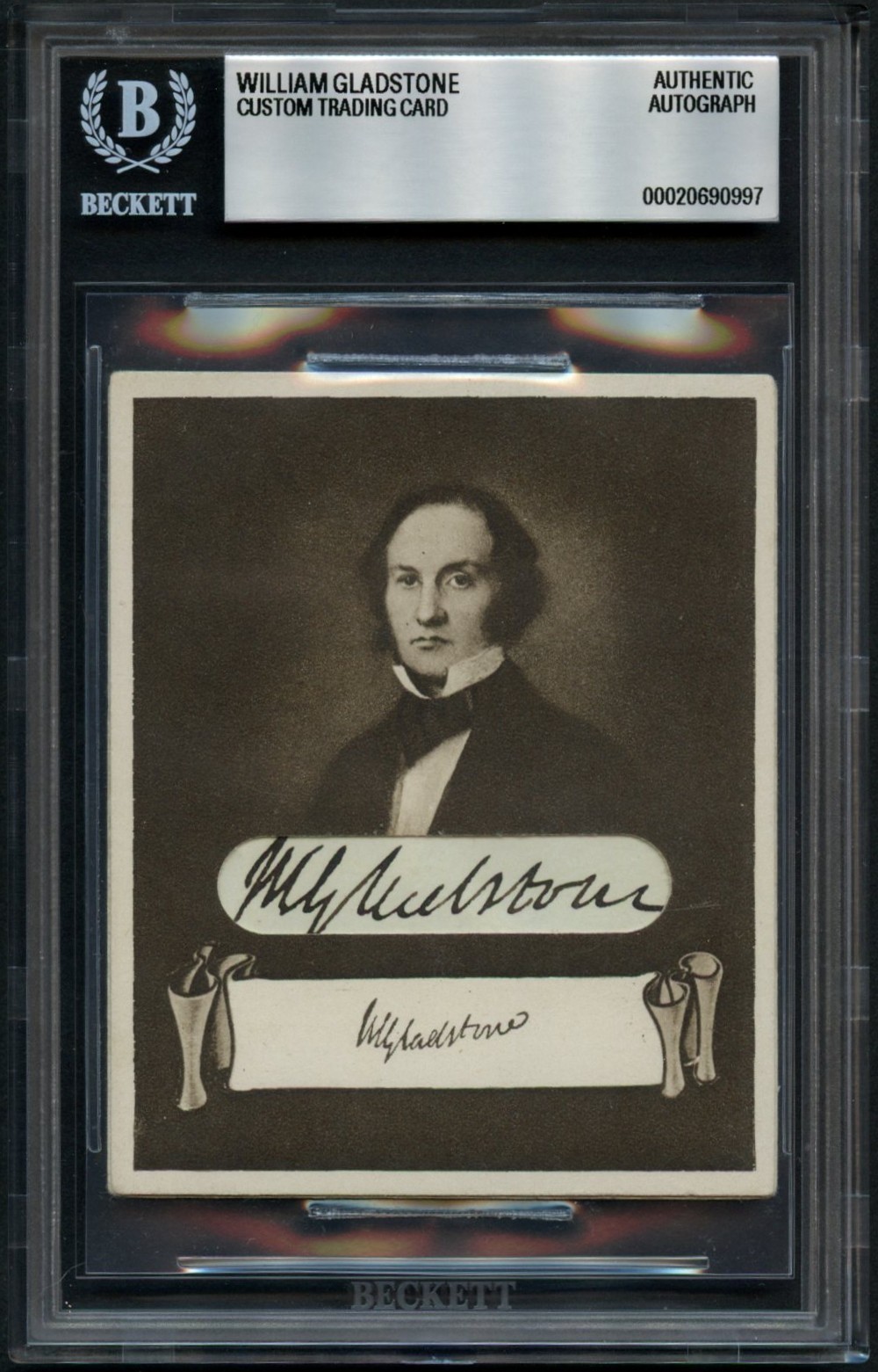 William Gladstone signed autograph 2.5X3.5 Custom Cut UK Prime Minister BAS Slab
