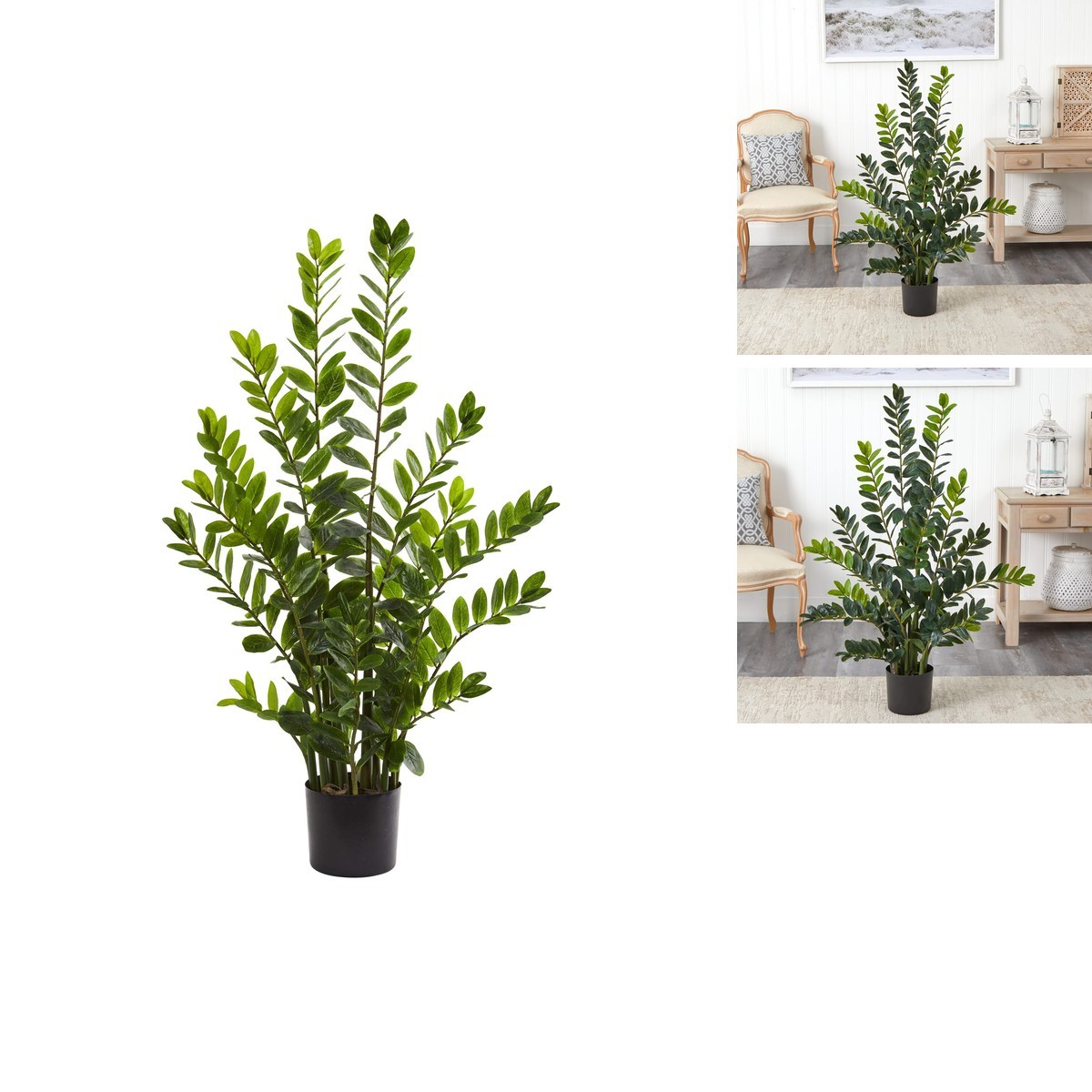 Nearly Natural 4\' Zamioculcas Artificial Silk Plants, Green Nearly Natural 4\' Zamioculcas Artificial Silk Plants, Green