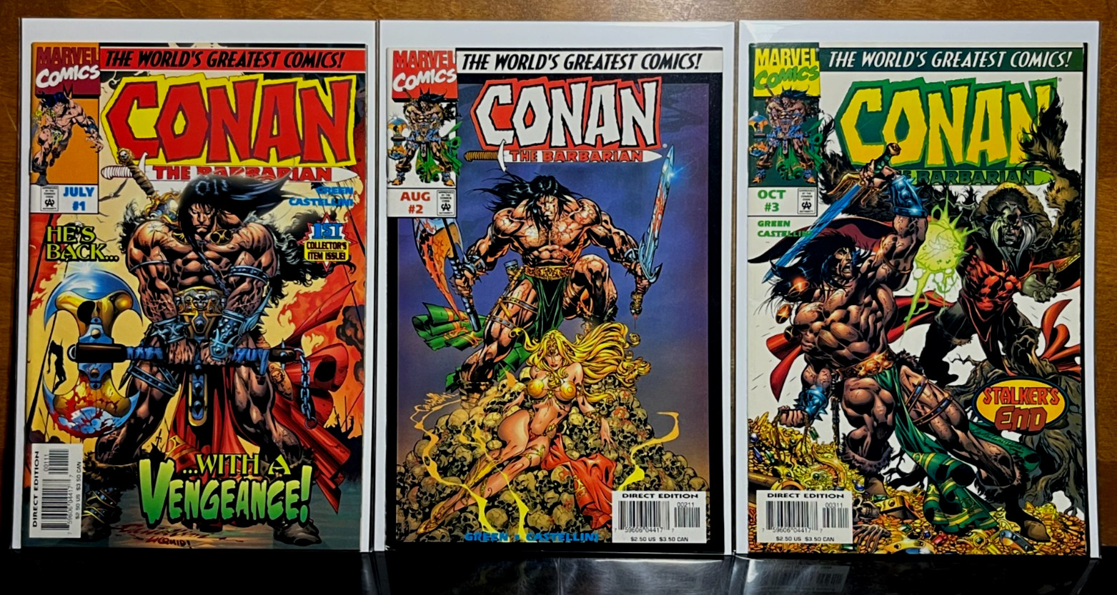 Marvel Comics CONAN THE BARBARIAN 1 2 3 Complete 1997 Series Green & Castellini
