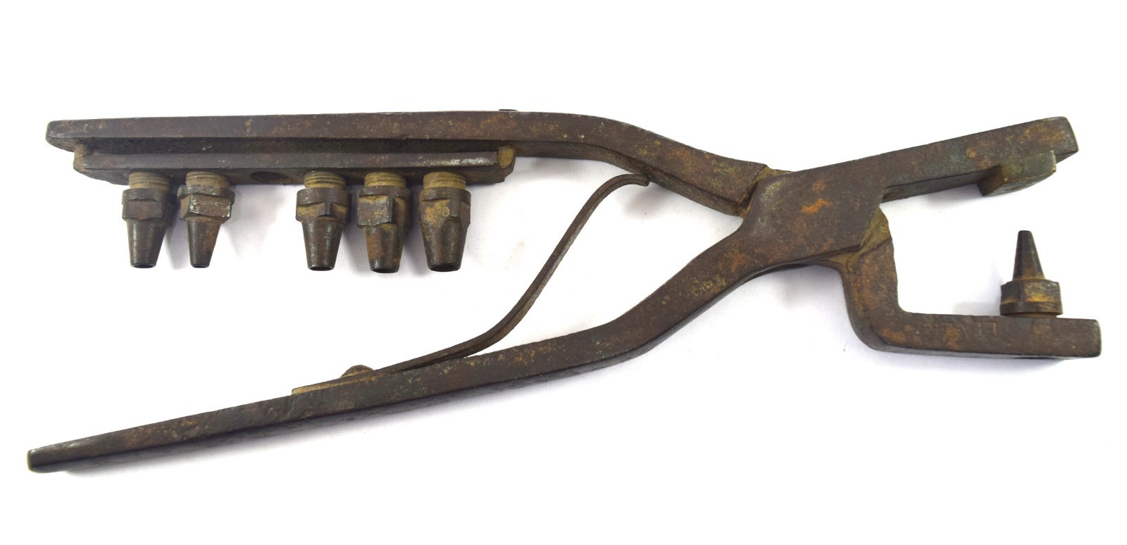19c Vintage Unique Style Handmade Multifunctional Iron Punching Tool. G47-165