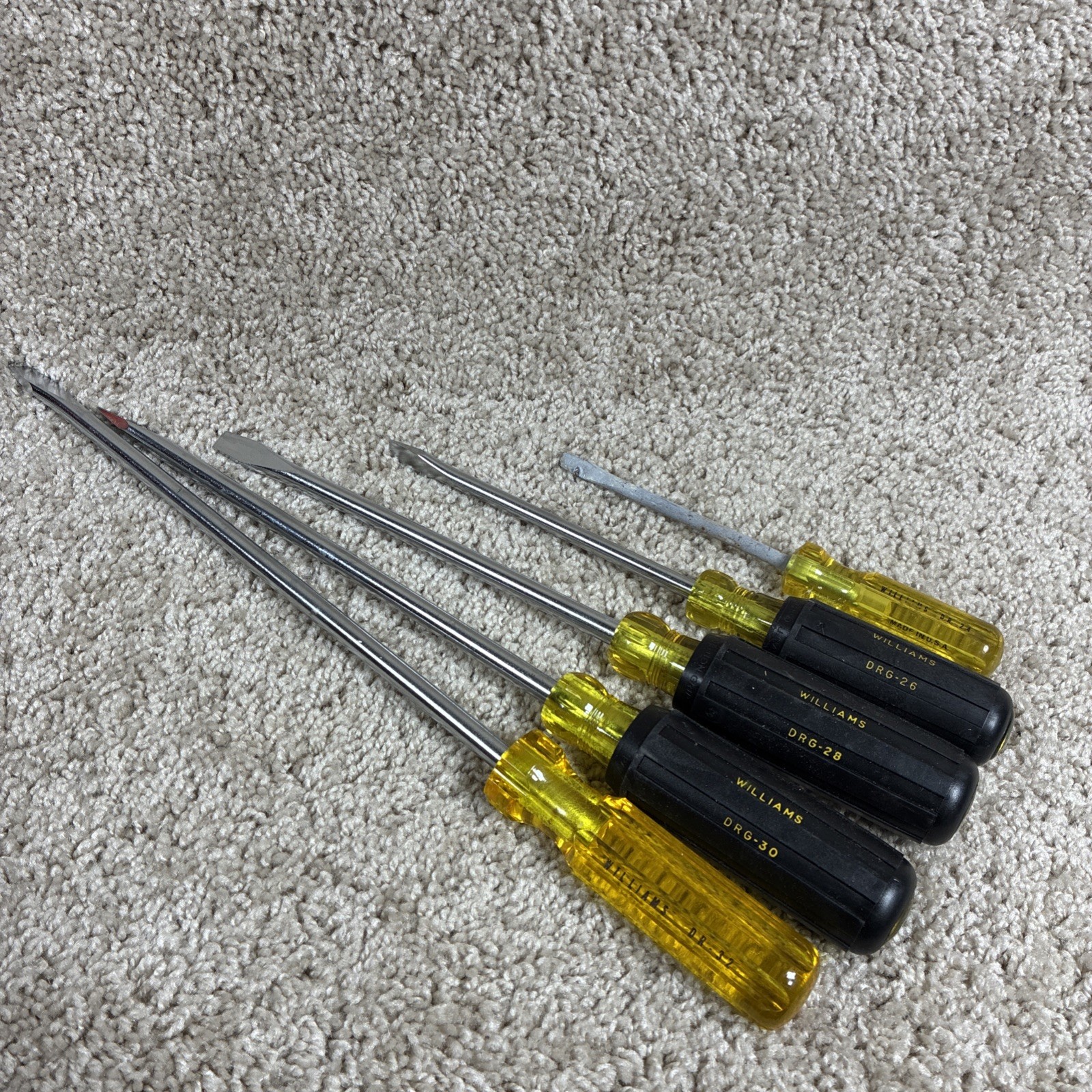 Williams 5 Piece Screwdriver Set USA TRW Era Mechanic Tool Vintage DRG 24-32