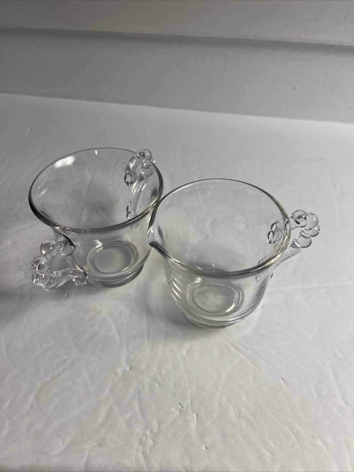 VTG Imperial Clear Glass Candlewick Cream & Sugar Bowl 1936-1984 VTG Imperial Clear Glass Candlewick Cream & Sugar Bowl 1936-1984