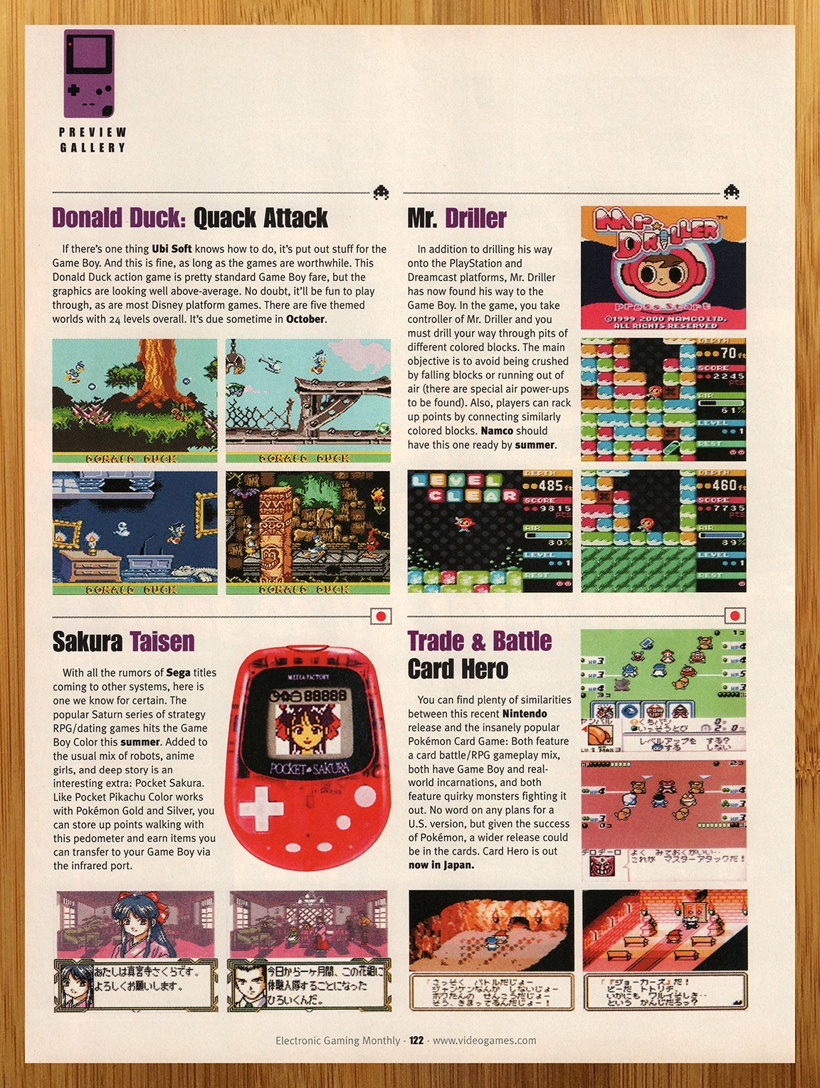 2000 Donald Duck Quack Attack/Mr. Driller Gameboy Color GBC Print Ad/Poster Art