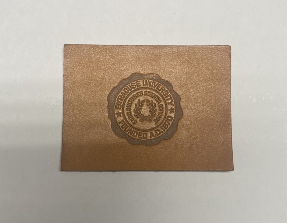 Vtg 1910s As-Is-Rough SYRACUSE UNIVERSITY Tobacco Leather Premium Patch
