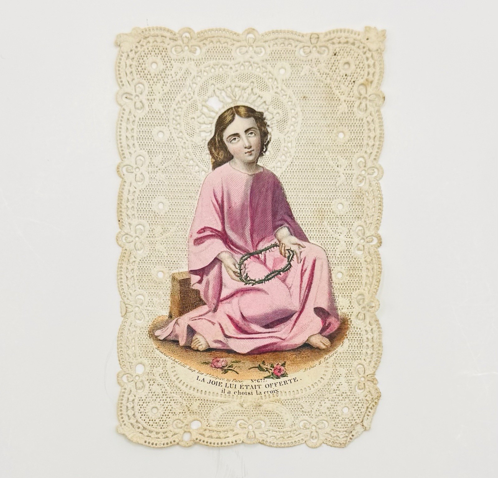 Antique Lace Canivet Pious Image Prayer Card Bible Liturgy Saint No 677 Antique Lace Canivet Pious Image Prayer Card Bible Liturgy Saint No 677