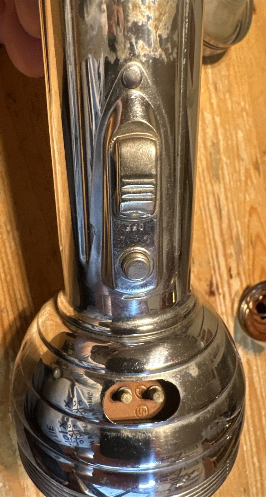 Vintage Winchester Olin No 9921 Flashlight 2-Cell Machine Age 3-Way Switch