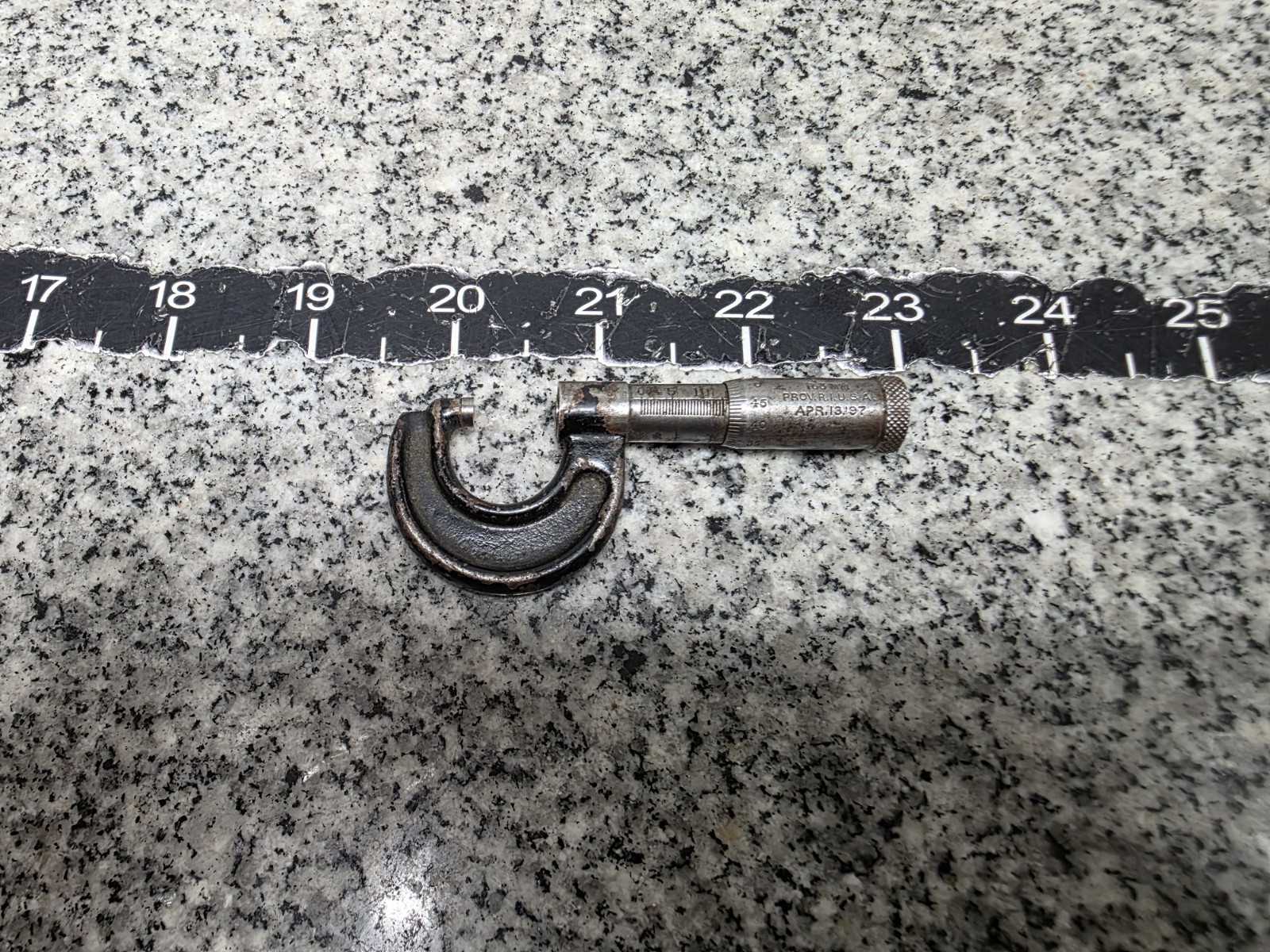 J.T. Slocomb Co. Providence R.I. April 13 '97 Metric Micrometer 1/100mm 