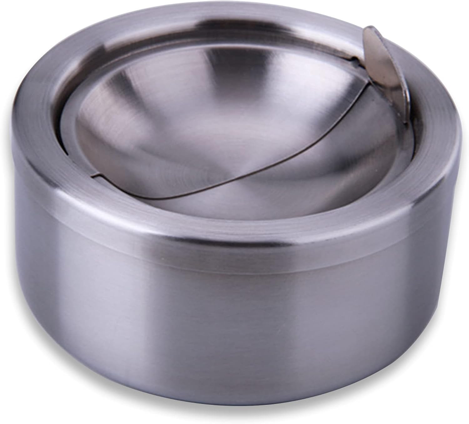 Outdoor Ashtray with Lid, Flip Top Stainless Steel Ash Tray, Metal Windproof Cig