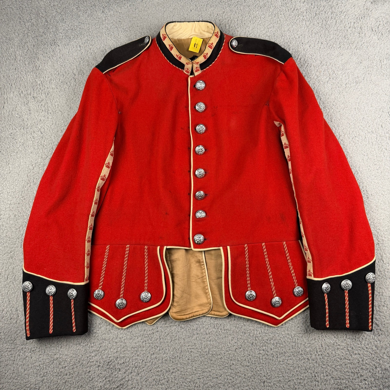 Vintage Caledonian Pipe Band Scottish Military Style Red Wool Doublet Jacket