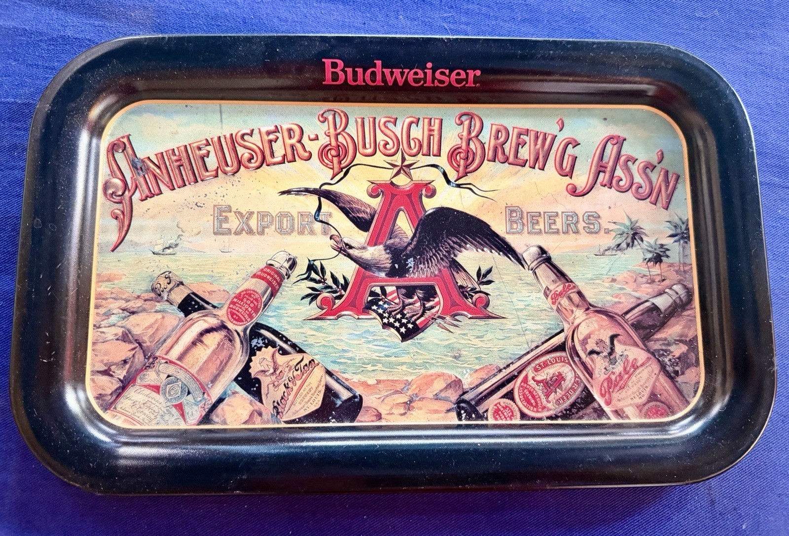1987 Reproduction of Very Rare 1899 Anheuser-Busch Tin Sign Beer Advertising