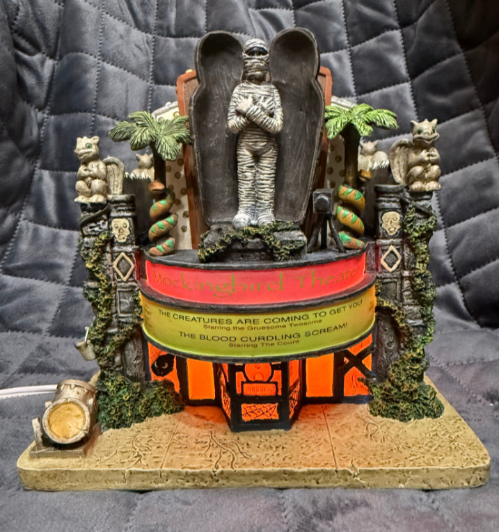 Hawthorne Village Munsters Mockingbird Theater Lighted Sculpture COA