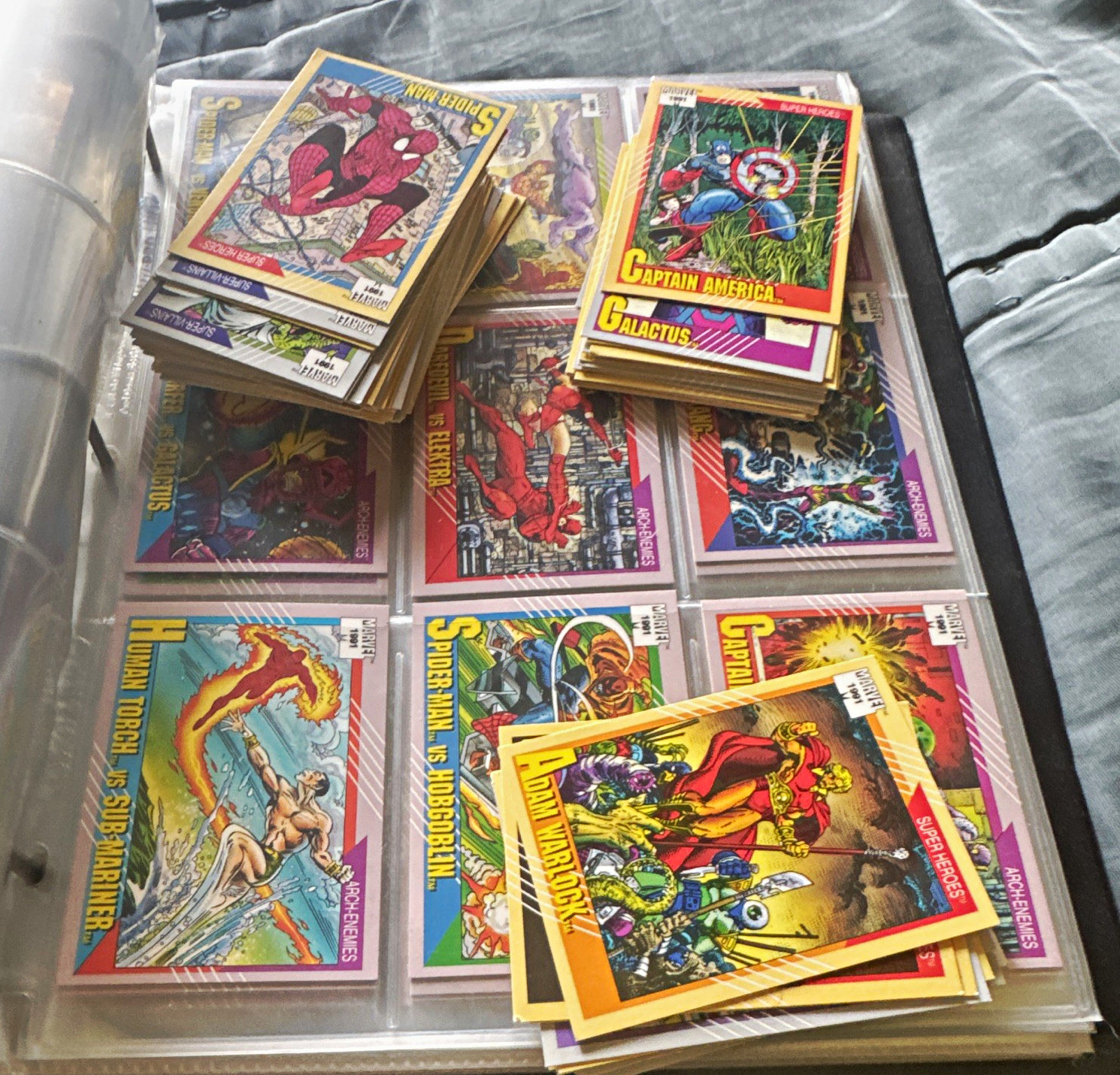 Marvel 1991 Marvel Universe/Super Heroes Trading Cards ENTIRE SET.