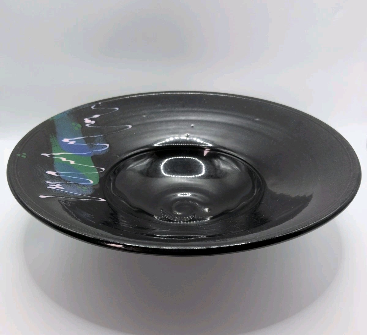 BK Studio Art Pottery Black Bowl With Makers Mark