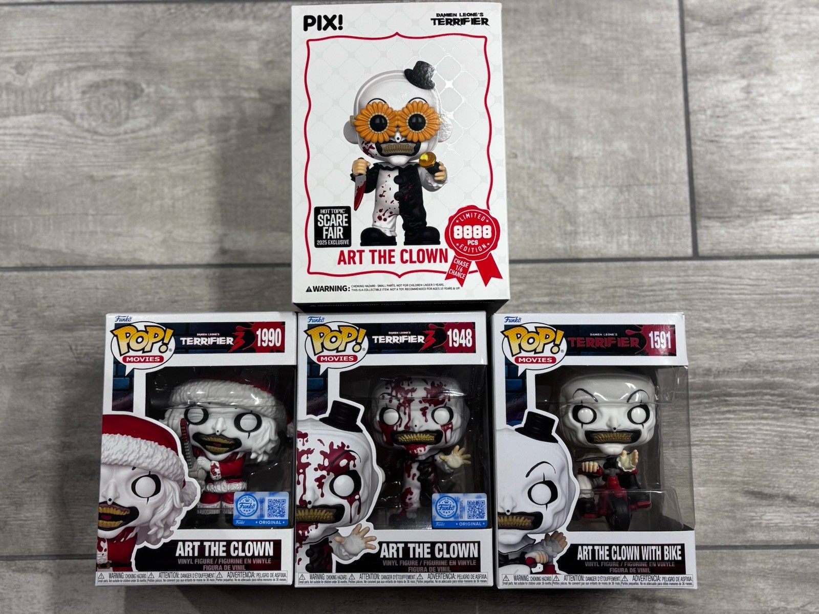 FUNKO POP MOVIES TERRIFIER  ART THE CLOWN FUNKO/THRILL JOY  BUNDLE