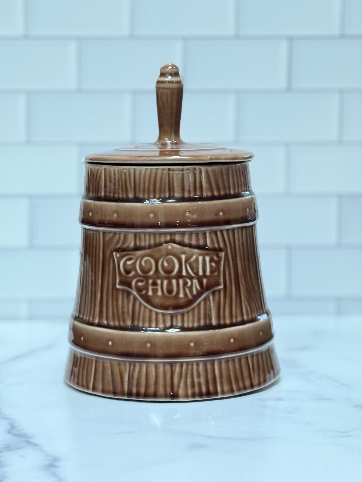 Vintage McCoy Cookie Churn Brown \