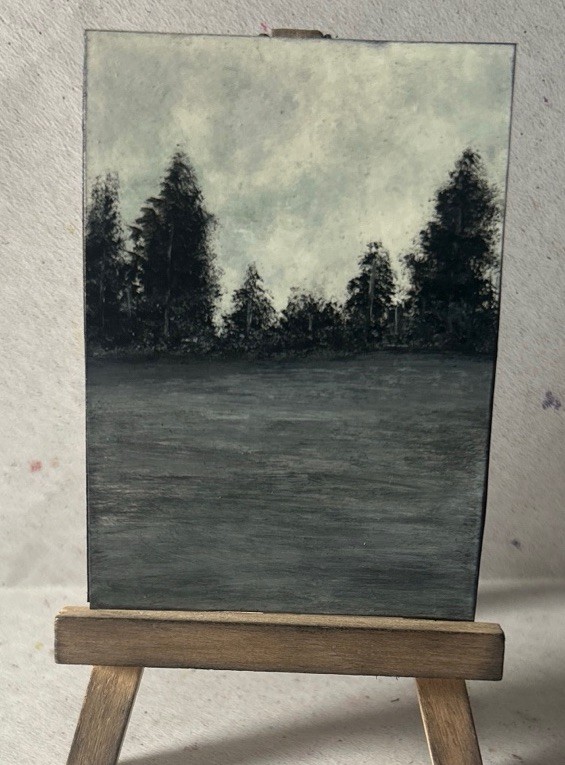 ACEO Original Landscape painting By Artist TTT-RusticGlowStudio