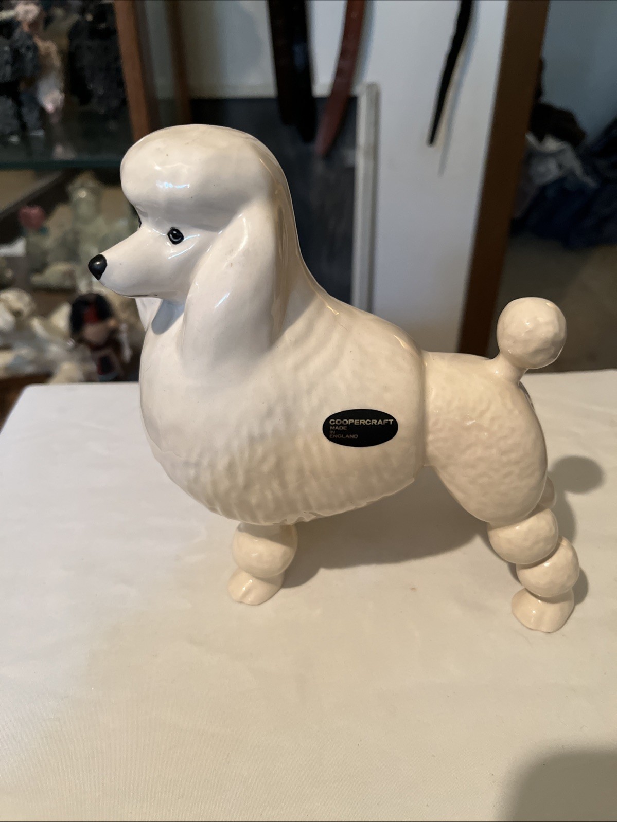 Standard Poodle DOG FIGURINE 1970\'S WHITE 7\ Standard Poodle DOG FIGURINE 1970\'S WHITE 7\