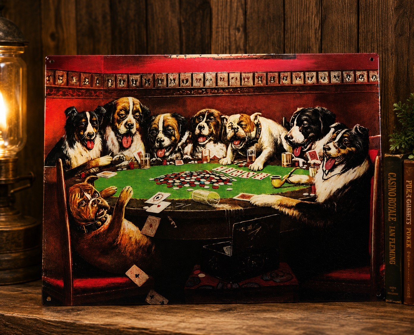Dogs Playing Poker Vintage Metal Tin Sign – 12.5\