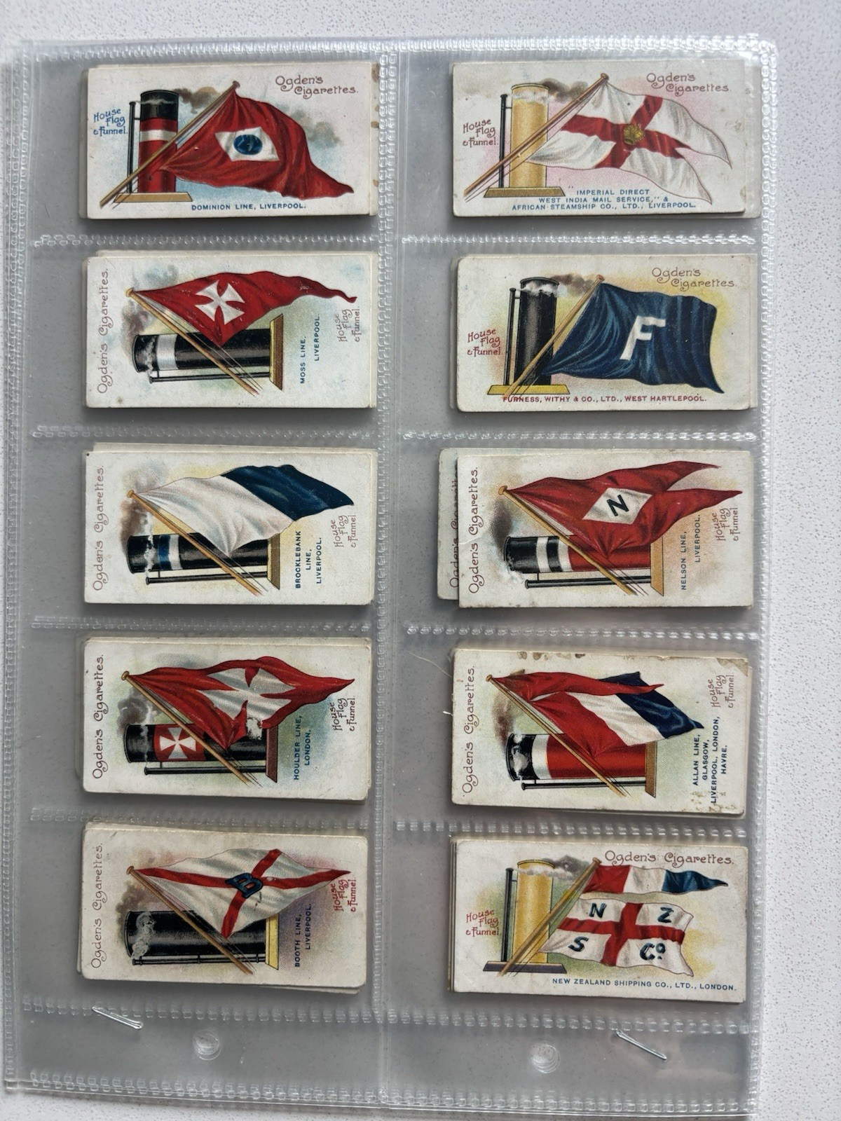 Ogdens Tobacco 1906 FLAGS & FUNNELS Cigarette Cards Complete Set of 50