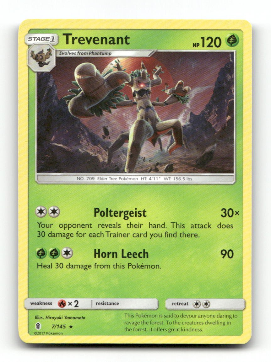 Trevenant 7/145 Rare SM02 Guardians Rising Pokemon LP