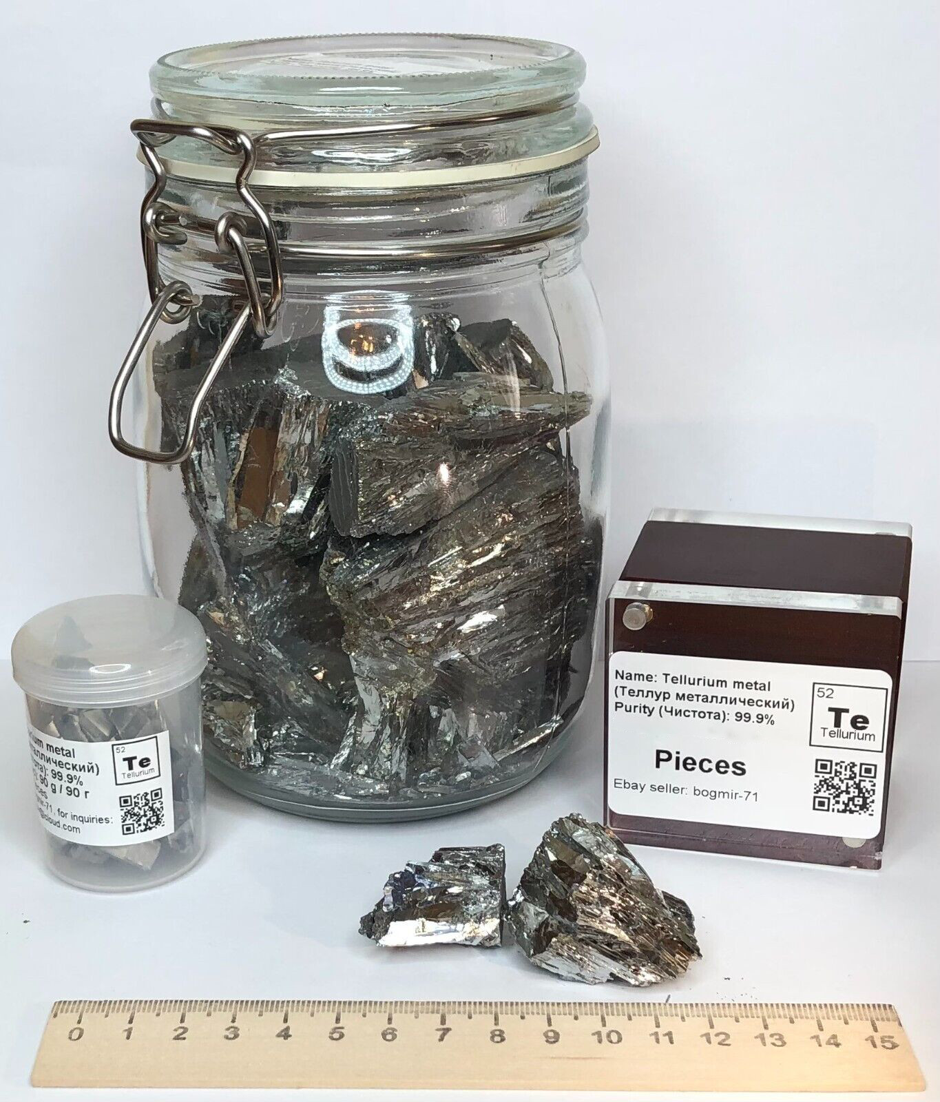 Tellurium Metal Element Sample 100 - 4900 grams Chunks 99.9% Pure Periodic Table Tellurium Metal Element Sample 100 - 4900 grams Chunks 99.9% Pure Periodic Table