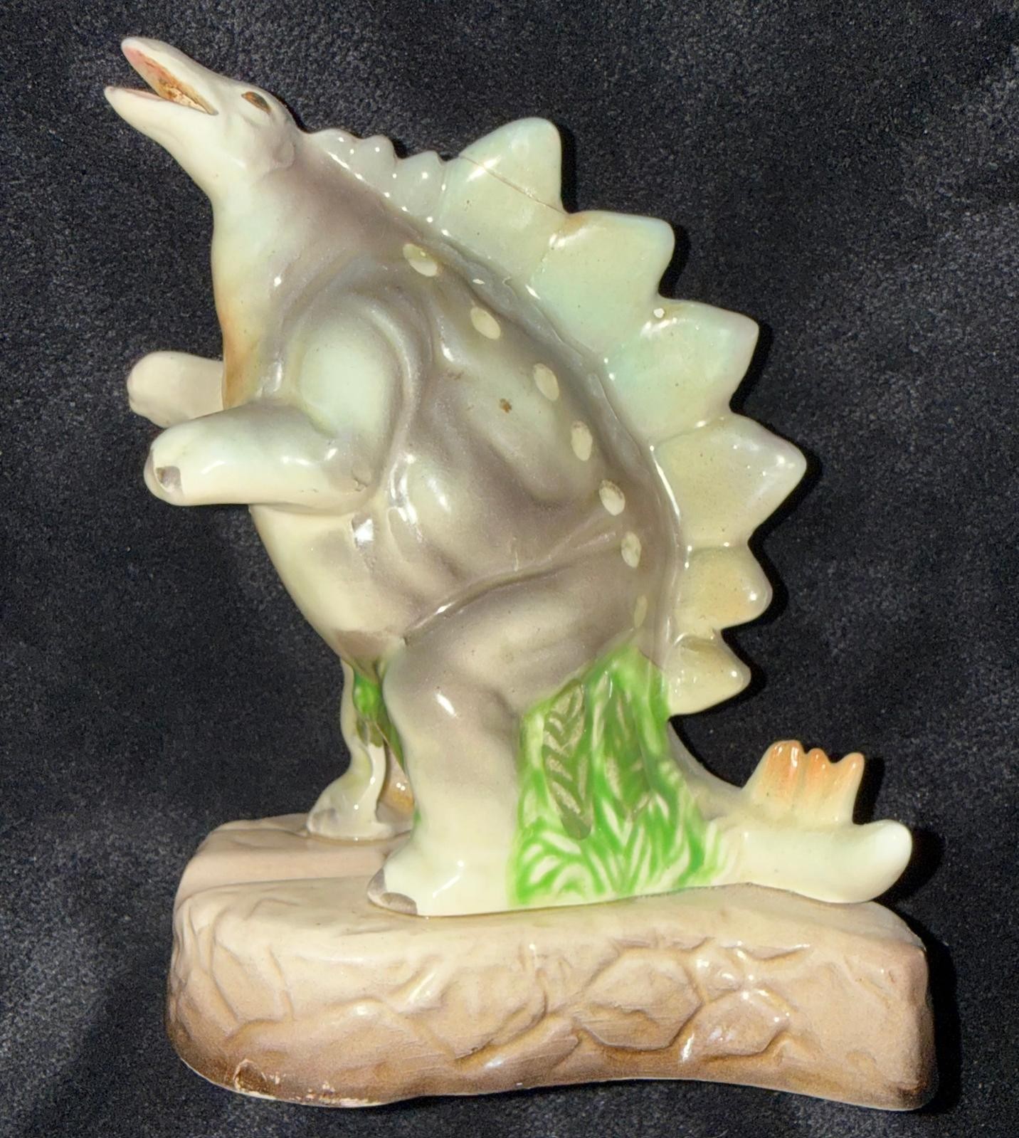 Vtg 1950s Ucagco Japan Ceramic Stegosaurus Dinosaur Incense Burner Ashtray