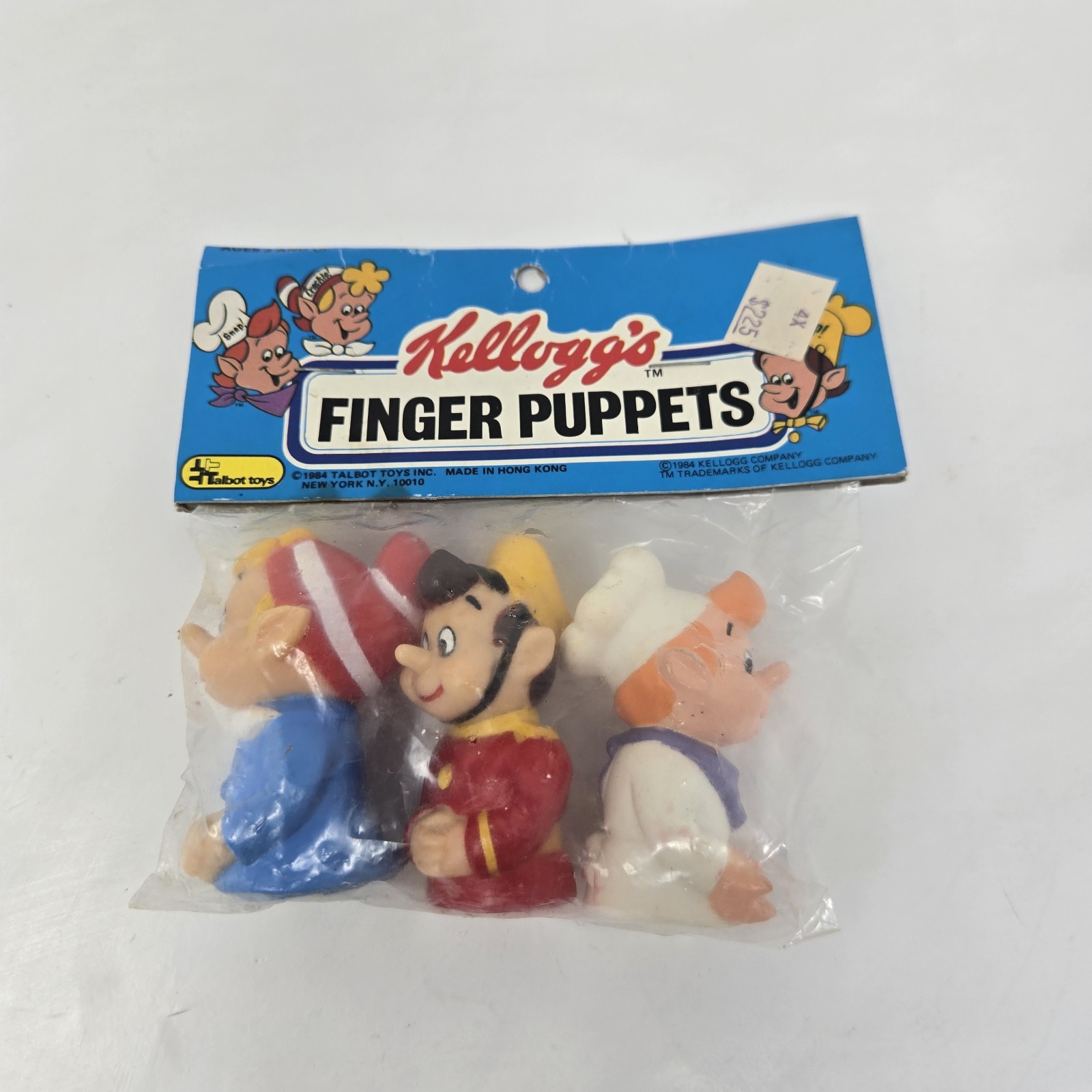 READ 1984 Kellogg\'s Rice Krispies Snap Crackle Pop Finger Puppets New Vintage
