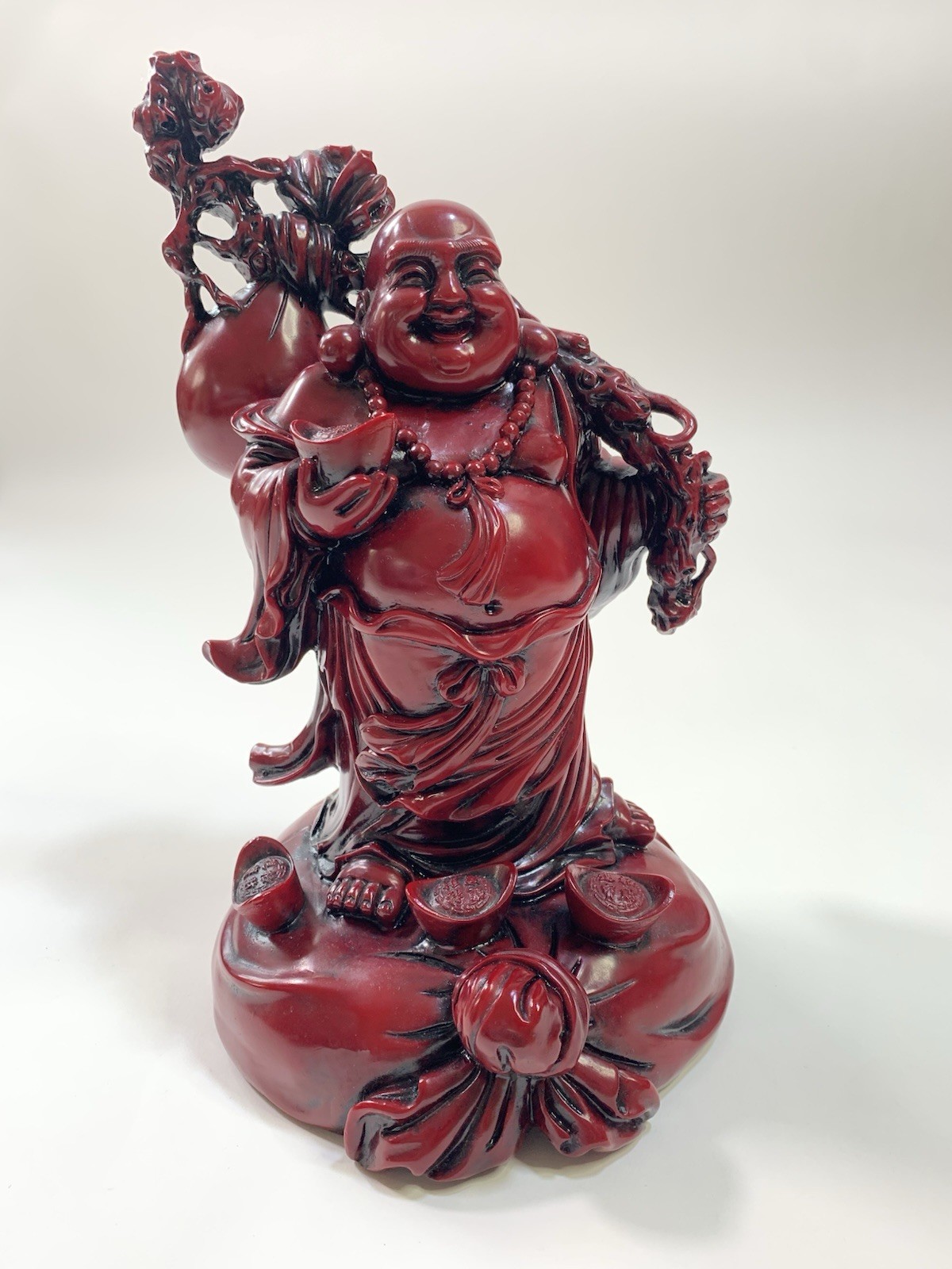 11 Inch Red Resin Happy Buddha Laughing Lucky Statue 11 Inch Red Resin Happy Buddha Laughing Lucky Statue