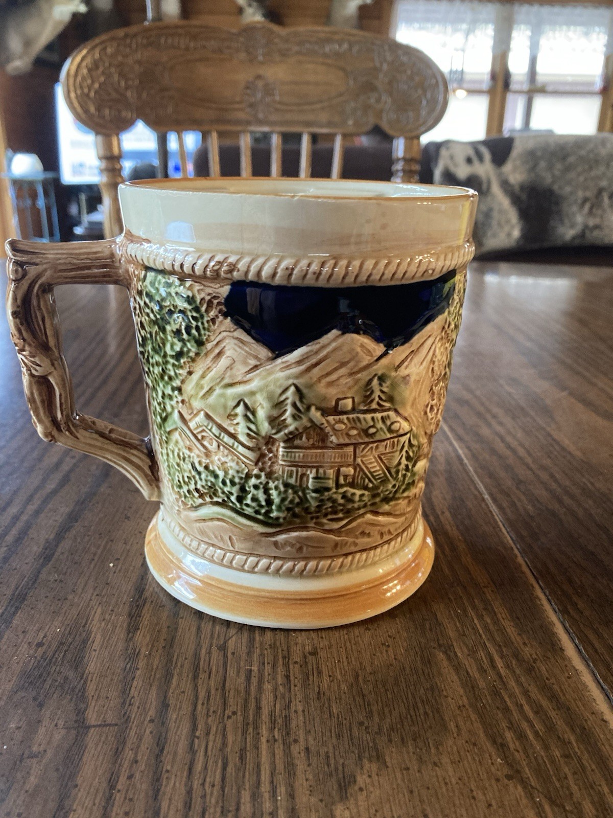 Moustache Stein  Cup Mug Ceramic Made in Japan - Vintage