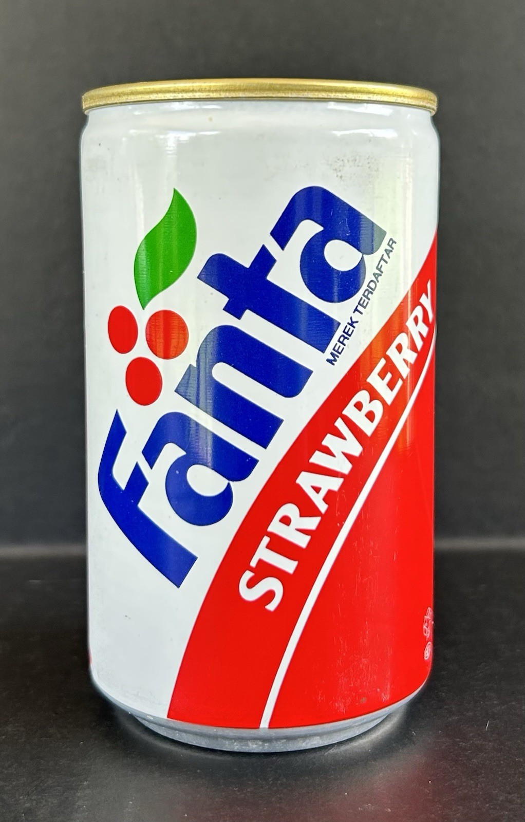 Vintage Strawberry Fanta Can Pull Tab Collectible Indonesian Soda Can