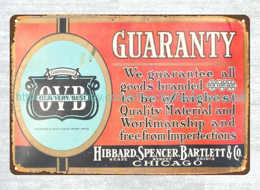 all metal wall art HIBBARD SPENCER BARTLETT ovb metal tin sign
