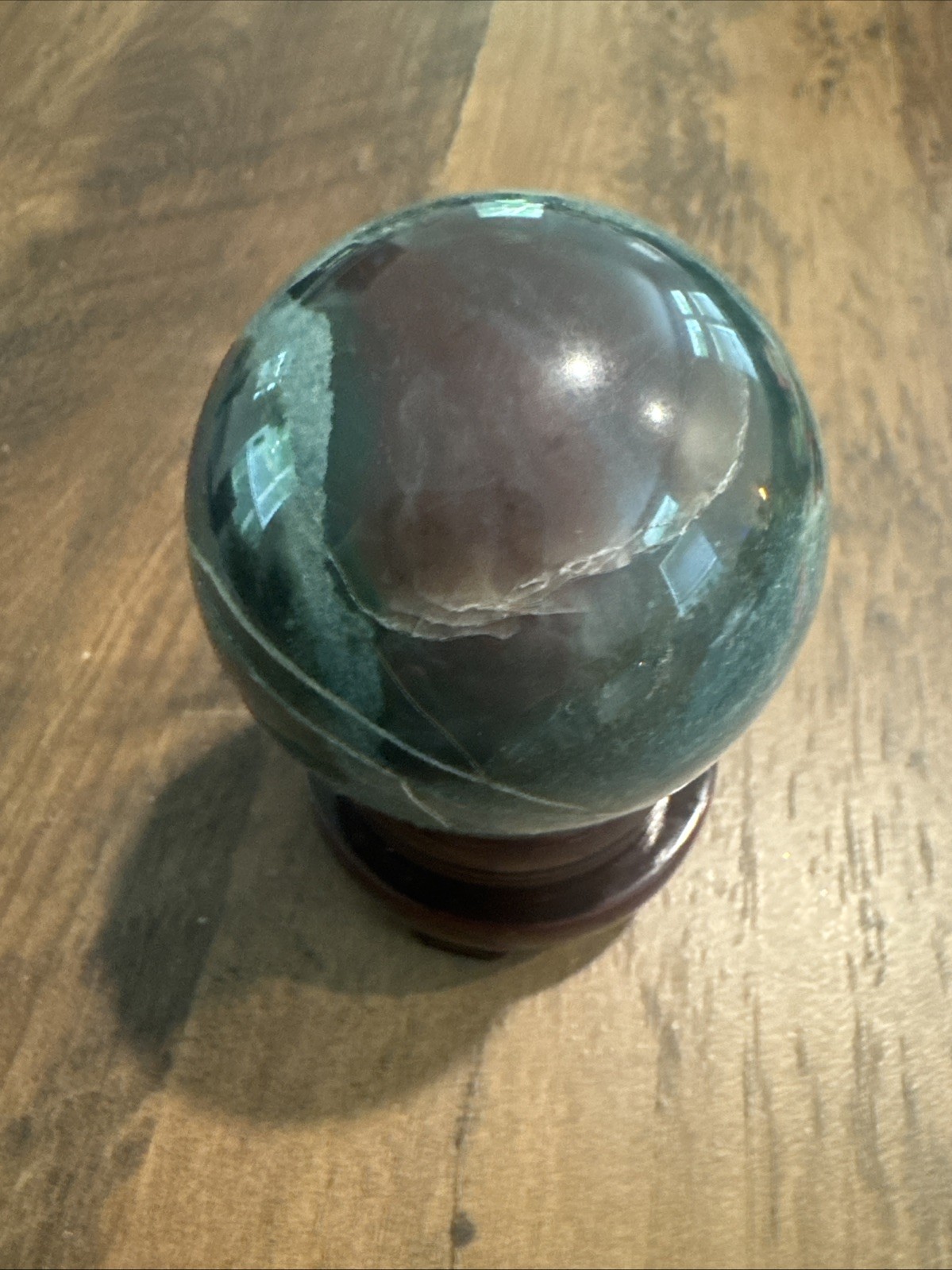 Green And Purple Flourite Crystal Sphere 318 Grams 2.4” Green And Purple Flourite Crystal Sphere 318 Grams 2.4”