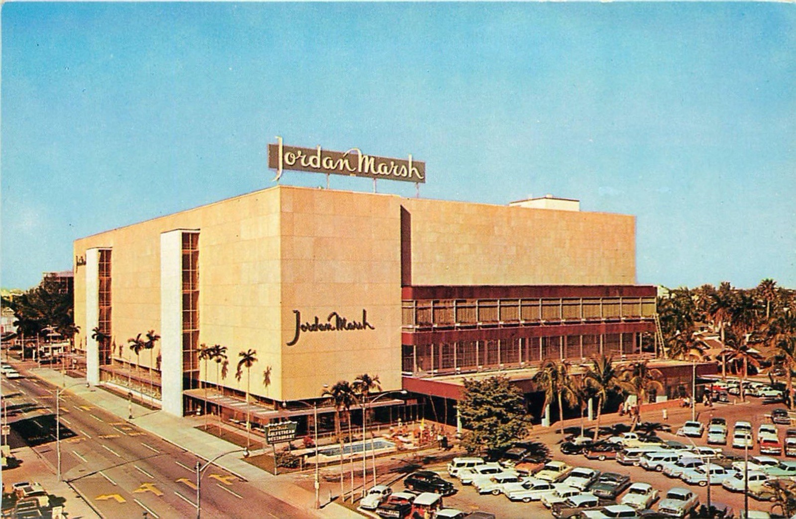 c1950s Jordan Marsh Department Store - Biscayne Blvd. Miami Fla - Cars Postcard c1950s Jordan Marsh Department Store - Biscayne Blvd. Miami Fla - Cars Postcard