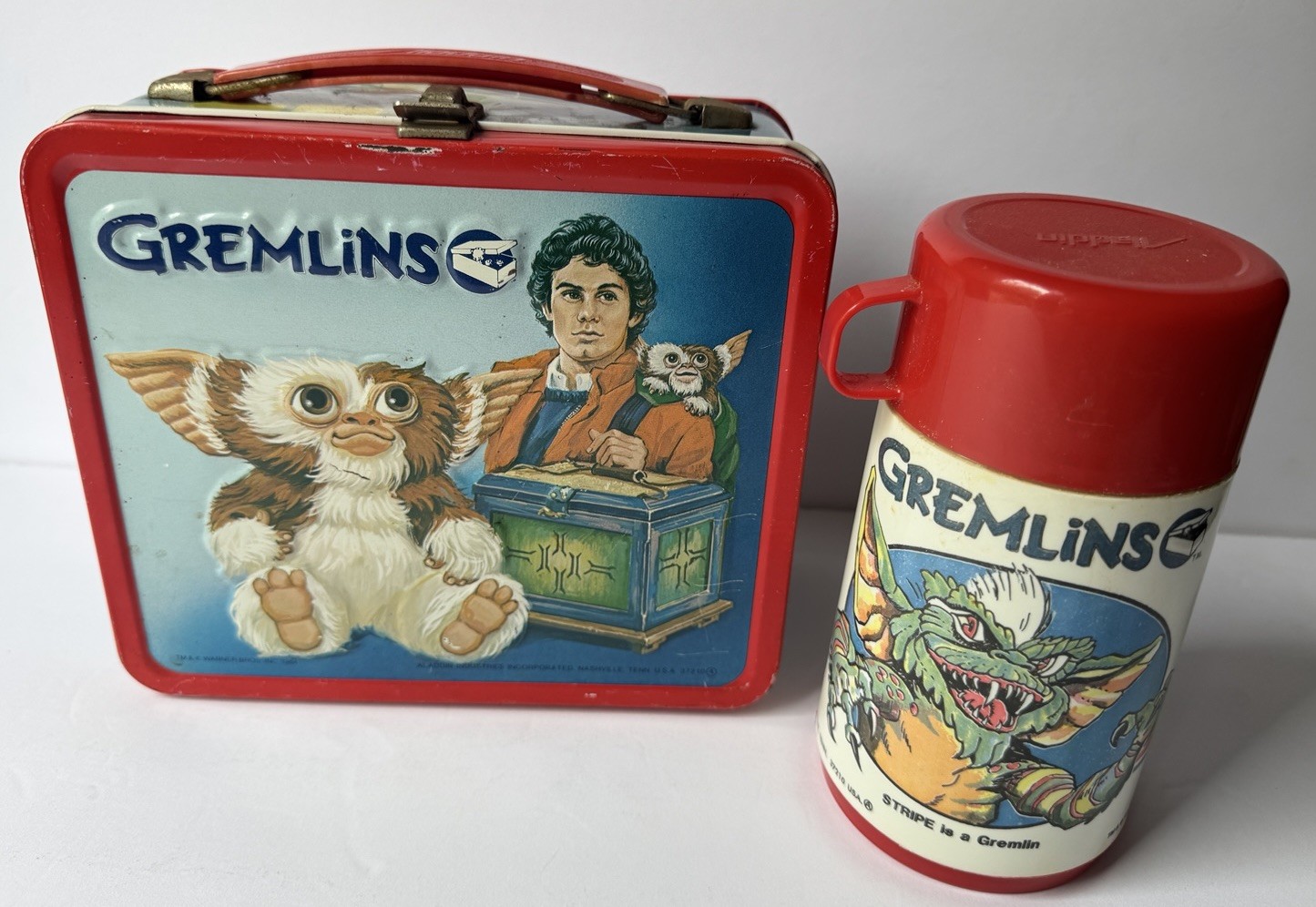 Vintage 1984 Gremlins Aladdin Lunchbox Thermos Gizmo Movie
