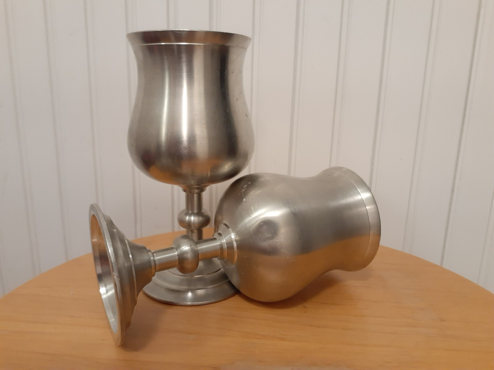 Selangor Pewter Singapore 2 Wine Goblets 6